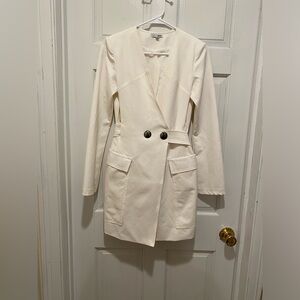 Fashion Nova Cream Blazer dress with Notched Lapels